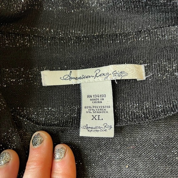 AMERICAN Rag Black and Silver striped Cardigan XL - Picture 6 of 9